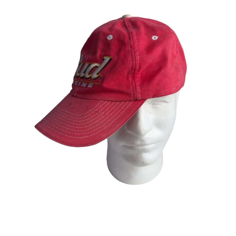 Anheuser Busch Nascar BUD Racing Hat Autographed Rick Rudd? Thrashed Y2K Nascar